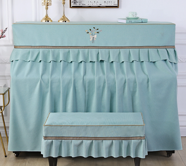 Fabric Full-Cover Piano Drape, Nordic Printed Korean Piano Cover, Anti-Dust Full & Half-Open Piano Cover