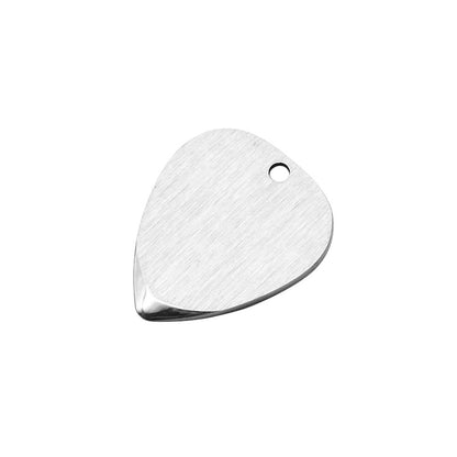 Stainless steel, angular guitar pick