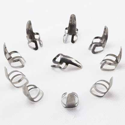 Stainless steel index finger cap; Thumb pick; Silver guitar finger cap; Folk guitar finger cap; Electric guitar finger cap