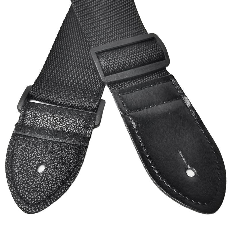 Guitar strap ¨C black woven fabric; Electric bass shoulder strap ¨C black PU leather; Headstock accessories