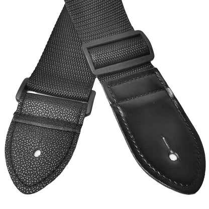 Guitar strap ¨C black woven fabric; Electric bass shoulder strap ¨C black PU leather; Headstock accessories
