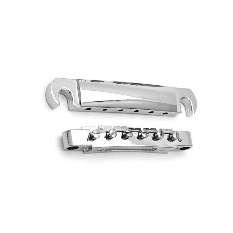 Electric guitar bridge; upper and lower string bridge tensioning components and accessories