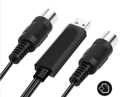 USB to MIDI cable, USB adapter cable for electronic keyboard, digital piano, electronic drums, and music editing