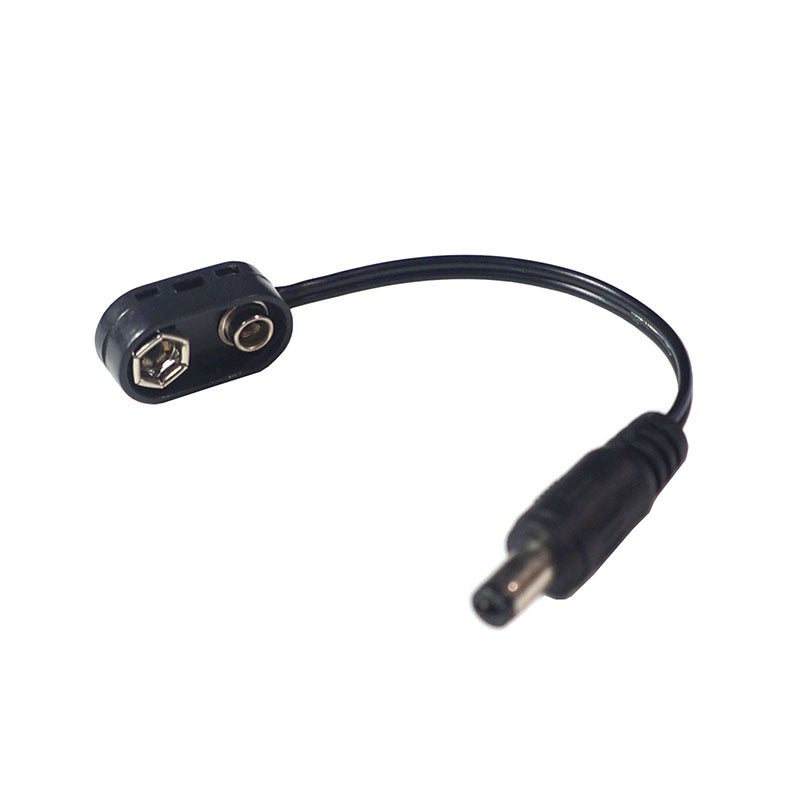 9V Effects Pedal External Battery Clip, Guitar Stomp USB Rechargeable Portable DC Power Cable (Positive External, Negative Internal), Accessories
