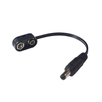 9V Effects Pedal External Battery Clip, Guitar Stomp USB Rechargeable Portable DC Power Cable (Positive External, Negative Internal), Accessories