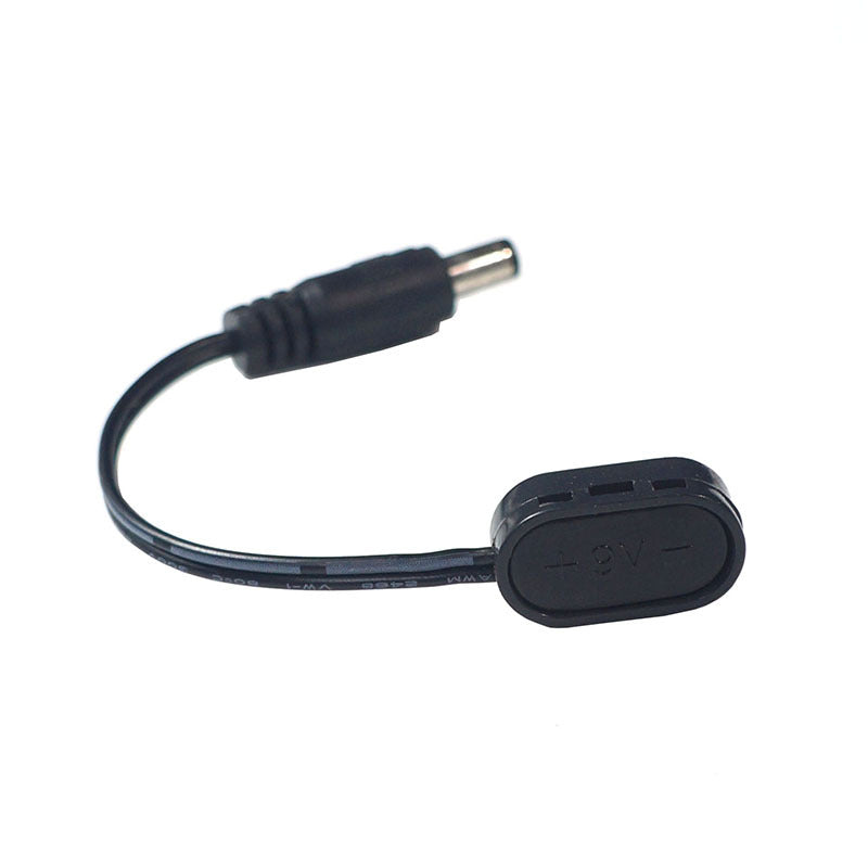 9V Effects Pedal External Battery Clip, Guitar Stomp USB Rechargeable Portable DC Power Cable (Positive External, Negative Internal), Accessories