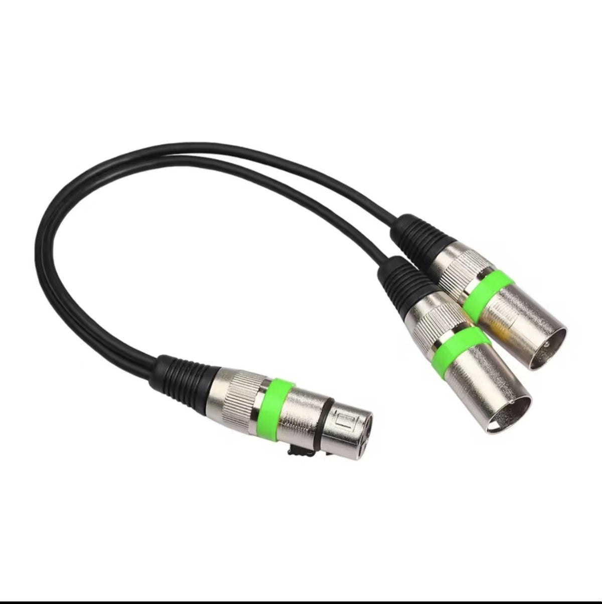 0.3m zinc alloy XLR 1-female to 2-male mixer microphone adapter cable