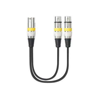 0.3m zinc alloy XLR 1-female to 2-male mixer microphone adapter cable