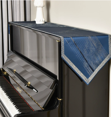 Pastoral Piano Dust Cover, Fabric European Style Half-Cover & Half-Drape, Premium Piano Dust Cloth