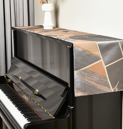 Pastoral Piano Dust Cover, Fabric European Style Half-Cover & Half-Drape, Premium Piano Dust Cloth