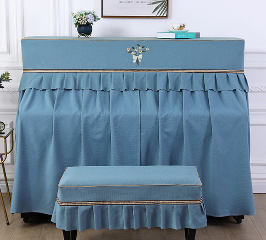 Fabric Full-Cover Piano Drape, Nordic Printed Korean Piano Cover, Anti-Dust Full & Half-Open Piano Cover