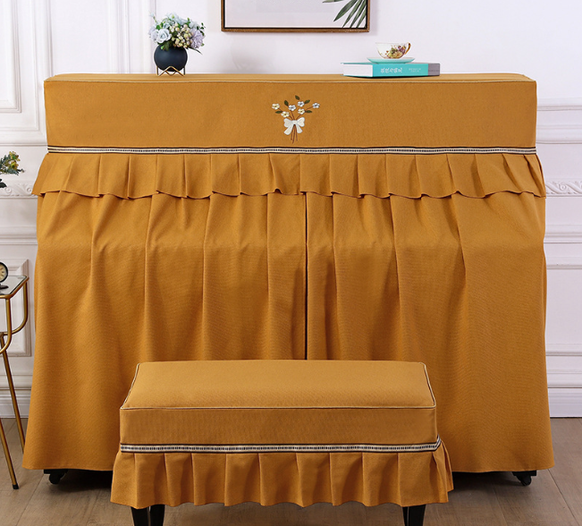 Fabric Full-Cover Piano Drape, Nordic Printed Korean Piano Cover, Anti-Dust Full & Half-Open Piano Cover