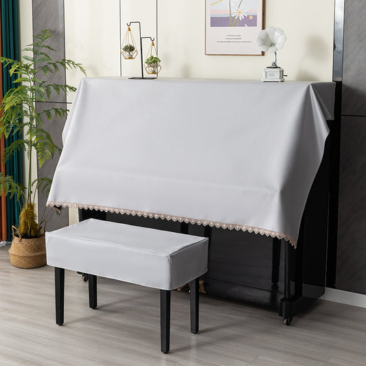 ech Fabric Lace Edge Digital Piano Dust Cloth, Half-Cover & Pastoral Style Piano Bench Cover