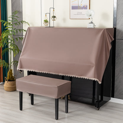 ech Fabric Lace Edge Digital Piano Dust Cloth, Half-Cover & Pastoral Style Piano Bench Cover