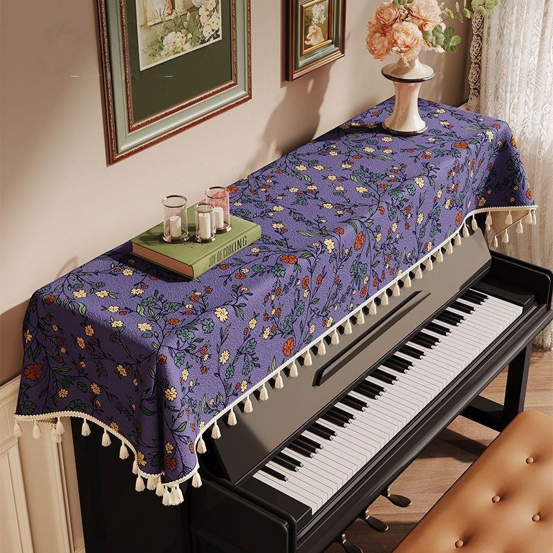 American Style Yellow Rose Piano Cover, Keyboard Top Anti-Dust Cloth, Digital Piano Half Cover & Keyboard Dust Drape