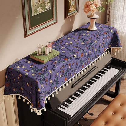American Style Yellow Rose Piano Cover, Keyboard Top Anti-Dust Cloth, Digital Piano Half Cover & Keyboard Dust Drape