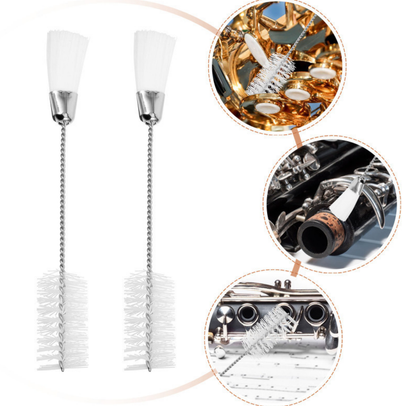 Saxophone cleaning brush, flute, clarinet, wind instrument maintenance tool, double-headed soft bristle long-handled care brush