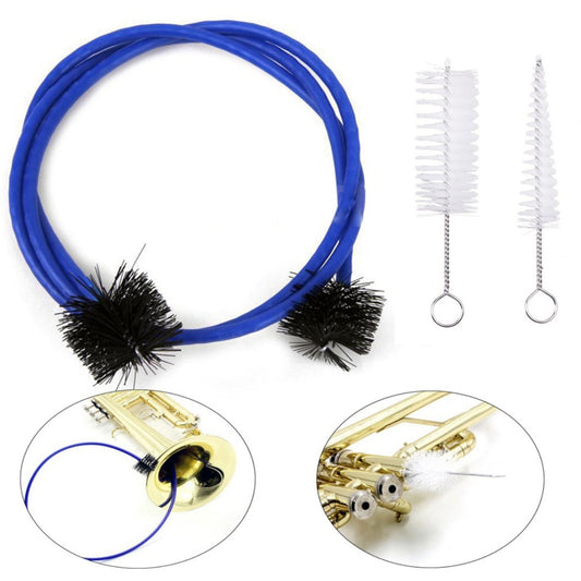 This wind instrument cleaning brush set includes a trumpet mouthpiece cleaning brush suitable for trumpets, flutes, and other wind instruments