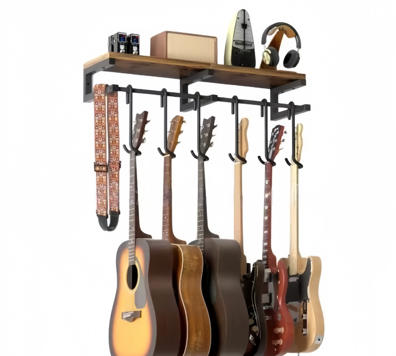 Wall-mounted guitar rack, guitar and bass hanging rack, display stand