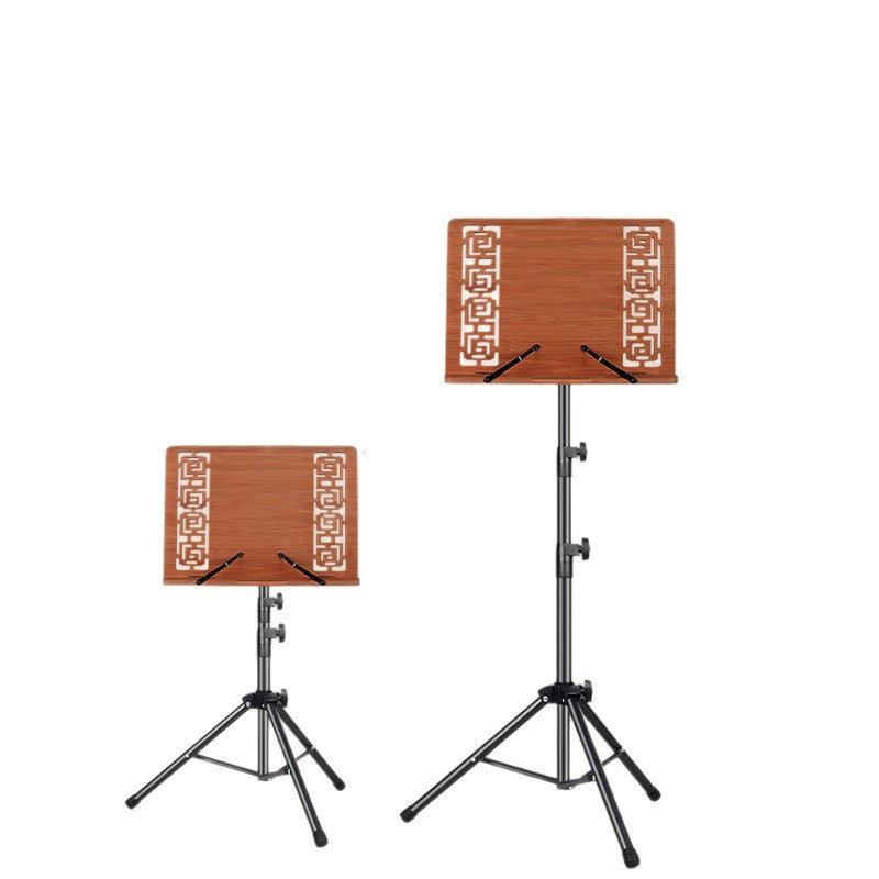 Minimalist style antique bamboo music stand, portable solid wood reading stand, height adjustable reading zither music stand