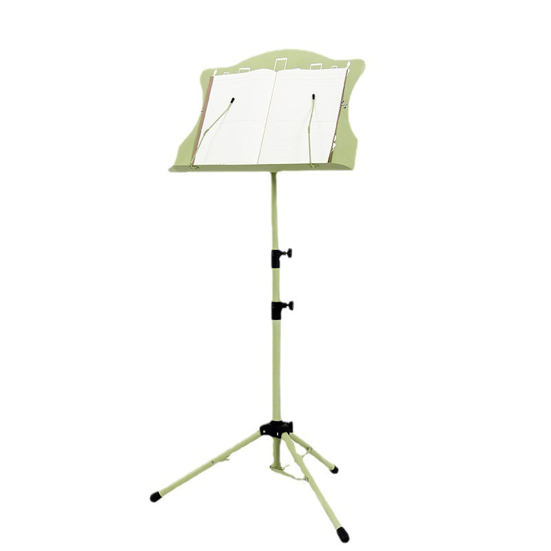 Black music stand, portable folding music stand with height adjustment, suitable for home use as a guitar, violin, or guzheng stand