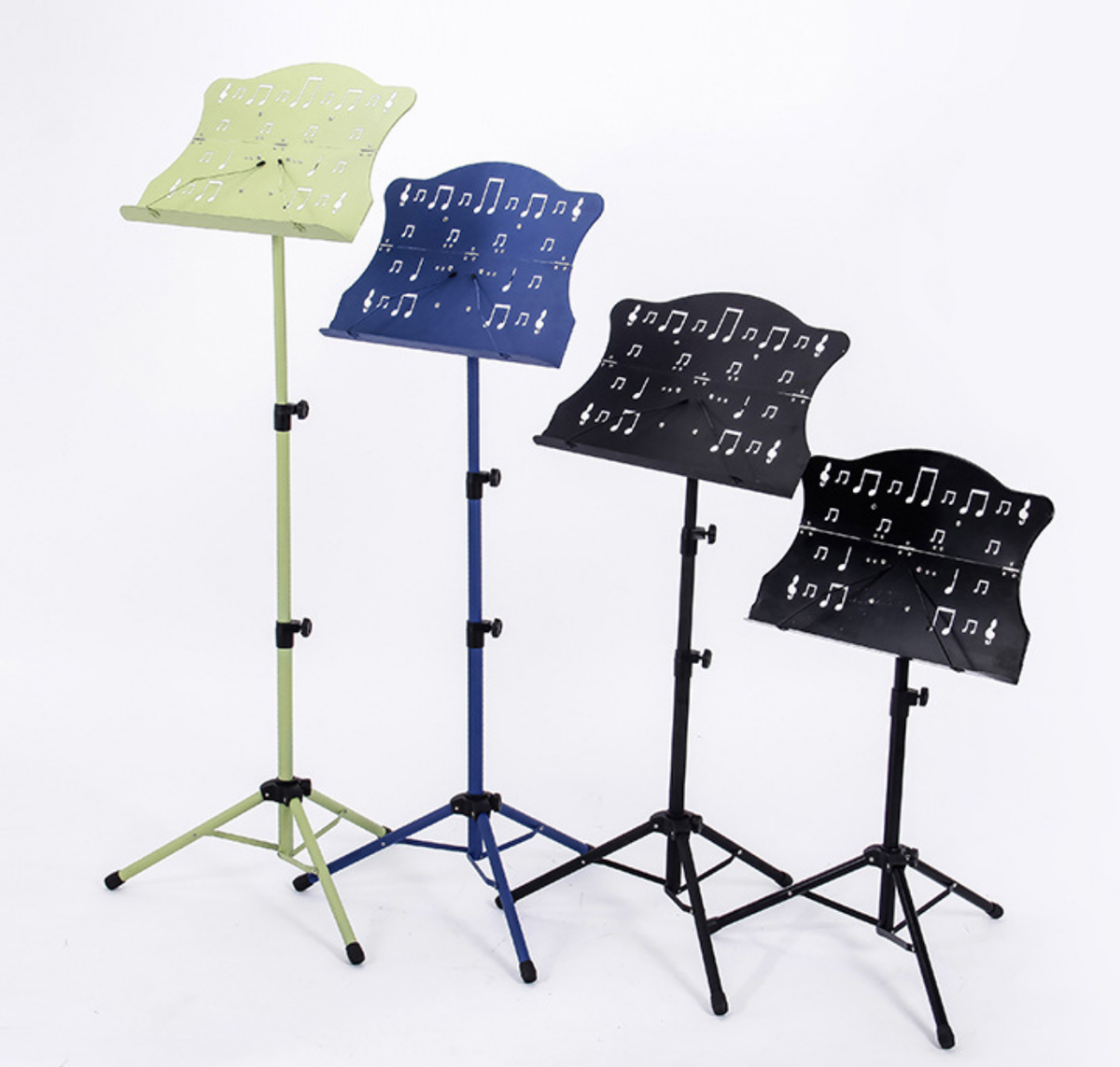 Black music stand, portable folding music stand with height adjustment, suitable for home use as a guitar, violin, or guzheng stand