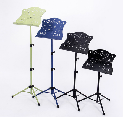 Black music stand, portable folding music stand with height adjustment, suitable for home use as a guitar, violin, or guzheng stand