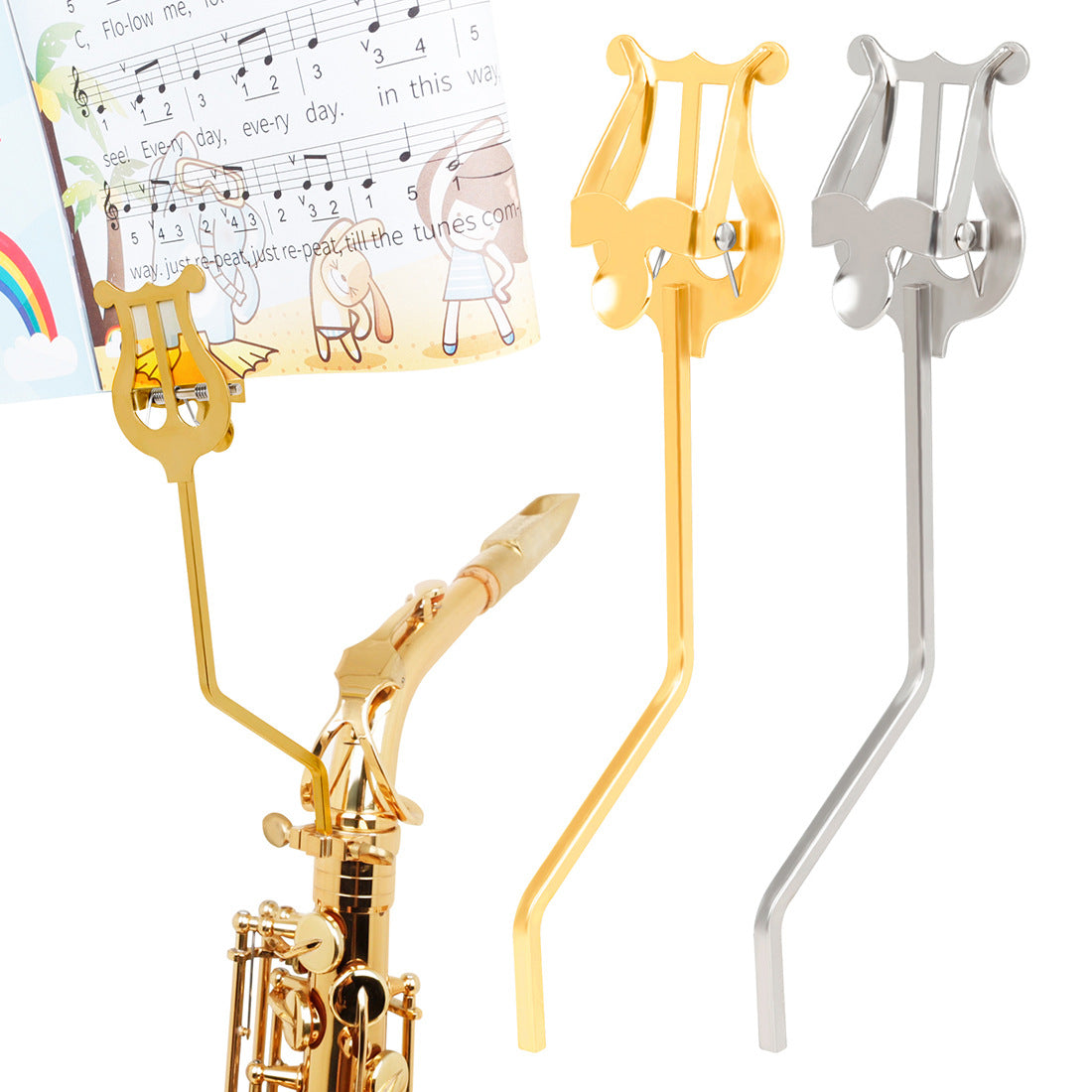 Saxophone Sheet Music Holder, Alto Saxophone Marching Staff Holder, Portable Sheet Music Holder, Reading Folder, Practice Sheet Music Stand